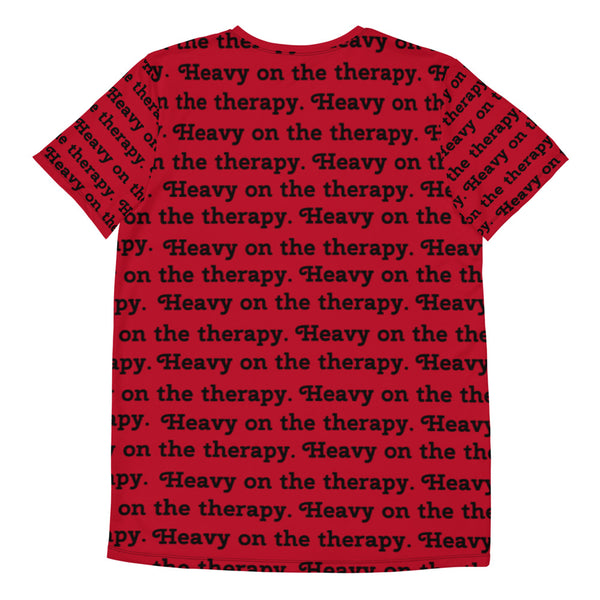Heavy on the Therapy Dri-fit workout shirt (Red)