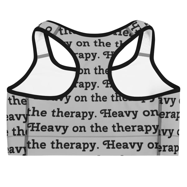 Heavy on the Therapy sports bra (Grey)