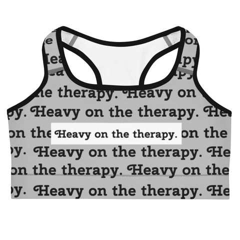 Heavy on the Therapy sports bra (Grey)