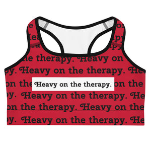 Heavy on the Therapy sports bra (Red)